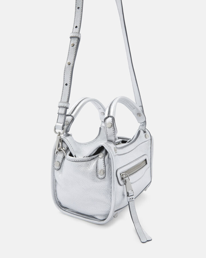 SMALL VOULME BAG FABRICIA COW LEATHER SILVER