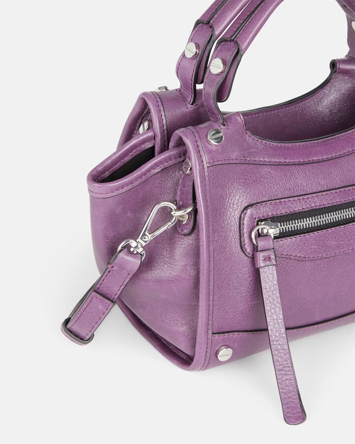 SMALL VOLUME BAG FLAURIE COW LEATHER VIOLET
