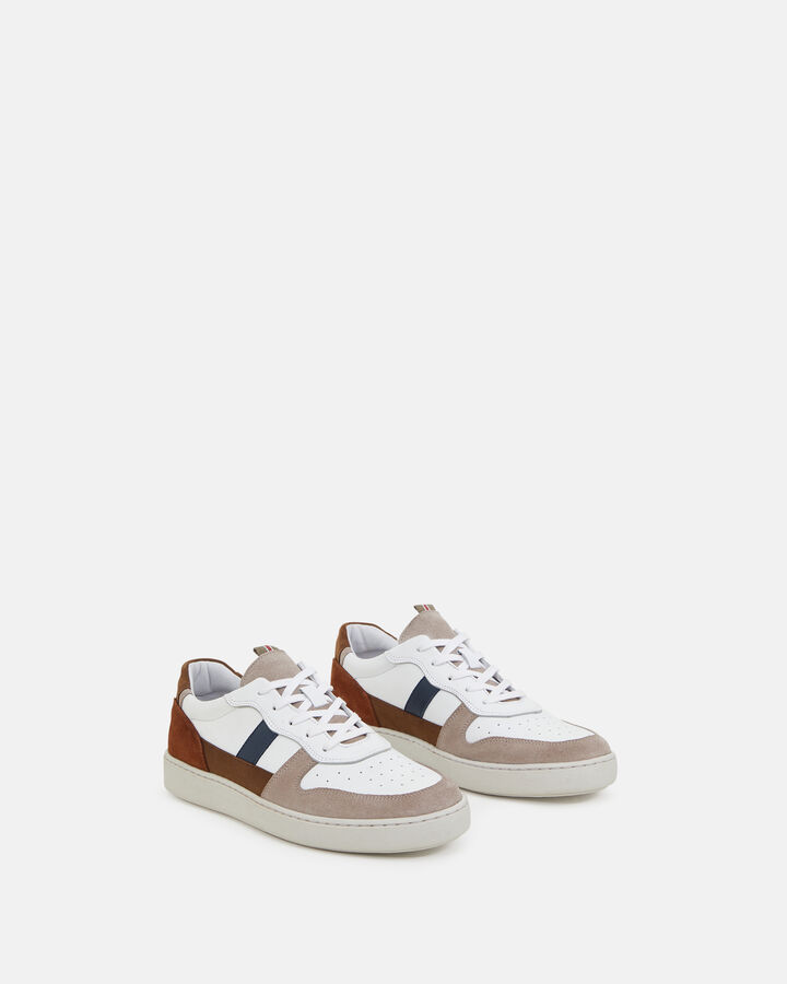 TRAINER LAZARD COW LEATHER WHITE BLUE