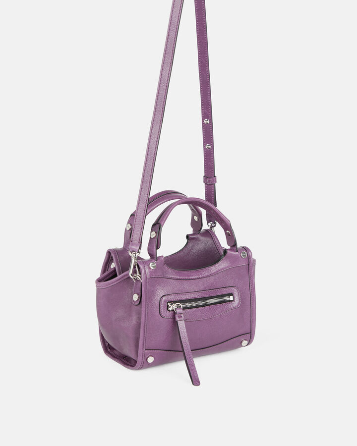 SMALL VOLUME BAG FLAURIE COW LEATHER VIOLET