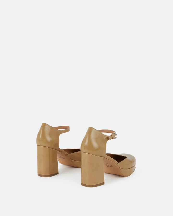 HEEL BRIAHNA GOAT LEATHER TAUPE