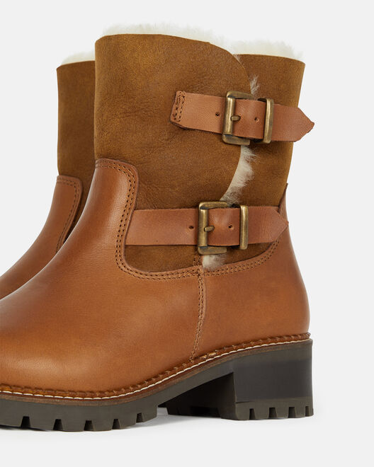 ANKLE BOOTS DYNAYA, LEATHER BROWN