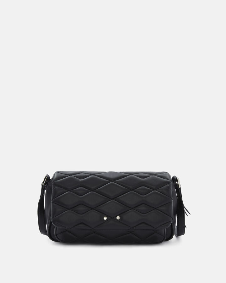 CROSS BODY BAG FAUSTINA COW LEATHER BLACK