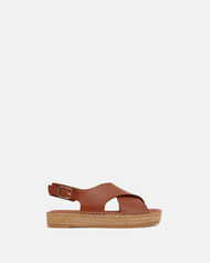 WEDGE OCTAVIA, LEATHER BROWN