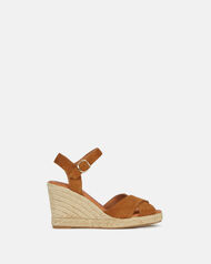 WEDGE OMELLA, LEATHER BROWN
