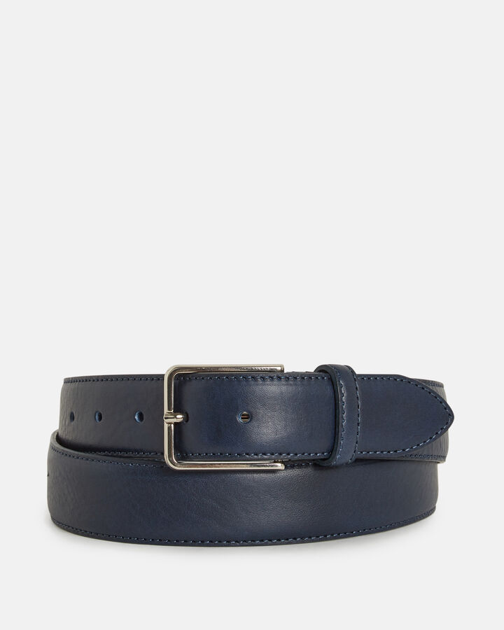 BELT TAHER COW LEATHER NAVY BLUE