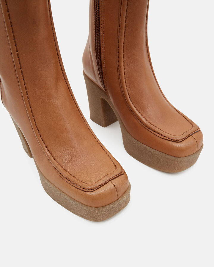 ANKLE BOOTS LYSA COW LEATHER LEATHER BROWN