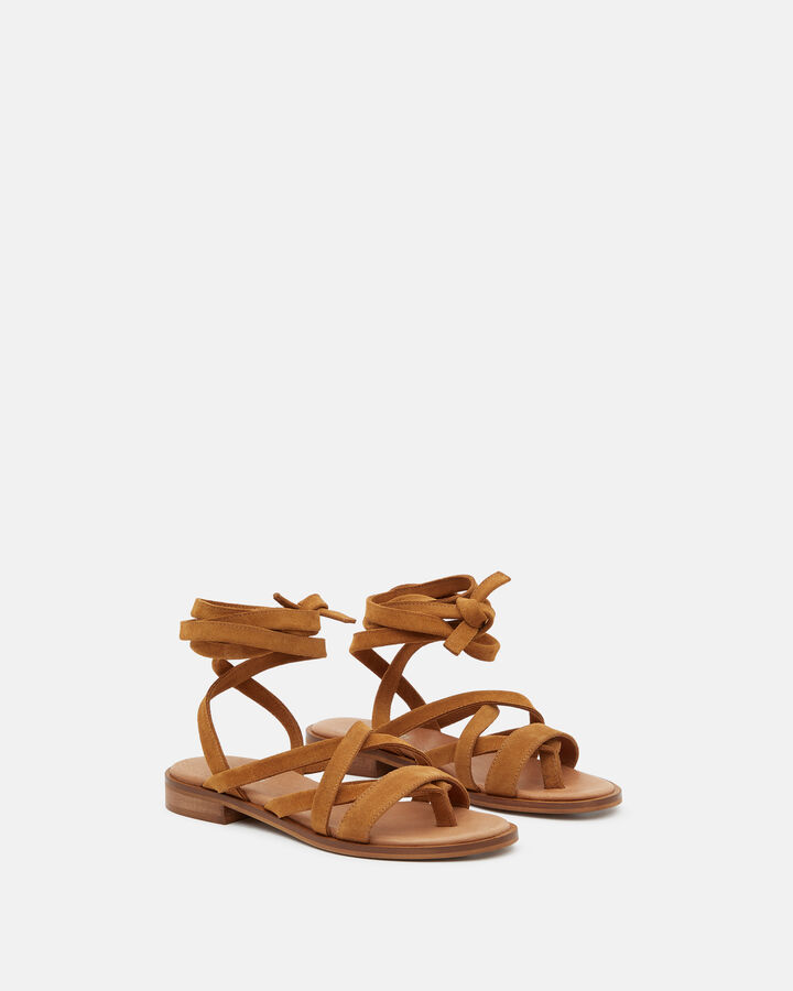SANDAL HURIA COW LEATHER LEATHER BROWN