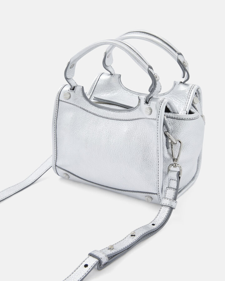 SMALL VOULME BAG FABRICIA COW LEATHER SILVER